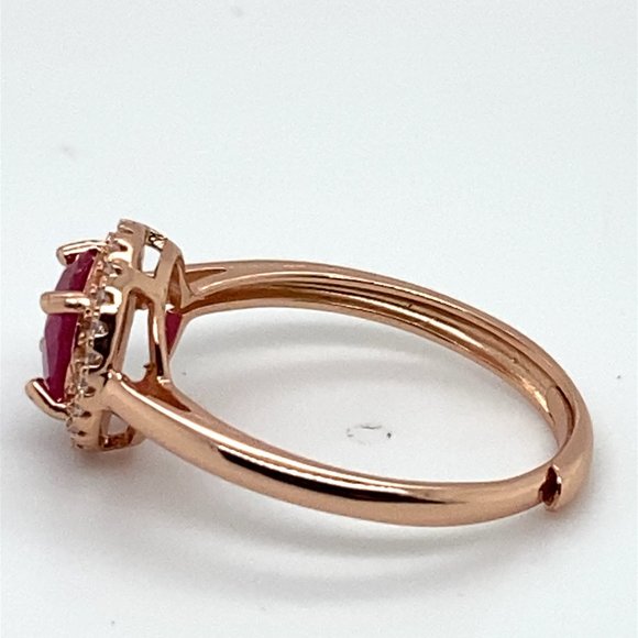Jegdalek Ruby 1.00ct Rose Gold Solid Silver Ring - Picture 6 of 7